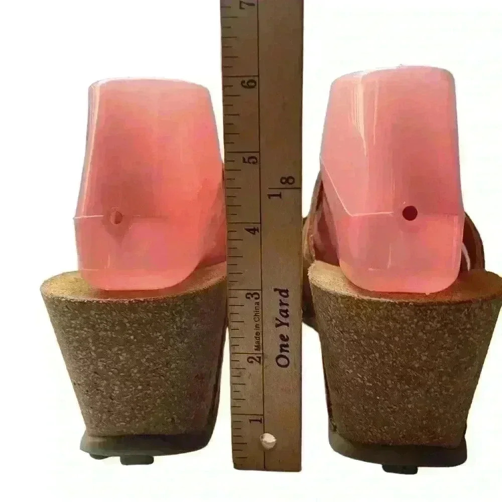 FLY London Gily Women's Metallic Gold Wedges Sandals Slip On Size 41 / 10-10.5 - Picture 3 of 10